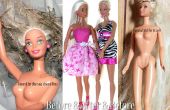 Wiederherstellung einer modernen Barbie-Puppe mit Haar verfilzt