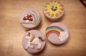 Regenbogen und Einhörner Cupcakes