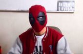 Halbstarre Deadpool Maske - Schachtel & T-Shirt