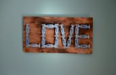 Lassen Sie uns Liebe Kunst. Ich habe Lichtschalter Wandkunst mit DIY notleidenden Holz Backer. 