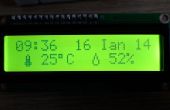 Uhr mit Thermometer mit Arduino, i2c 16 x 2 lcd, DS1307 RTC und DHT11 Sensor. 
