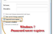Entfernen Sie Windows 7 Passwort Verfallsanzeige