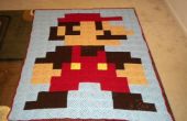 8-Bit Mario Blanket - hergestellt aus Granny Squares