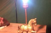 DIY Messing Pferd Lampe ReFit 3,7 Volt Akku betriebene LED