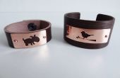 Armband mit Kupferplatte in Holz oder in Leder