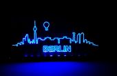 5$ Berliner Skyline gravierte Acryl-Display (batteriebetriebenen)