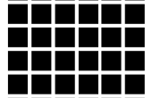 Optische Täuschung - schwarze Quadrate und grau Punkte