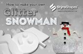 Schneemann-DIY Styropor Glitzer