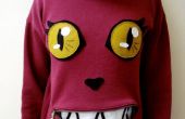 Katze-Pullover mit Zipper-Mund