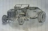 30er Jahre Ford Hot Rod Skizze