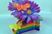 Popsicle Stick Blumenvase - Regenbogen