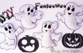 4 Geister schaumig oder EVA für Halloween | DIY |---4 Fantasmas de Foamy o Goma Eva Para Halloween | DIY | 