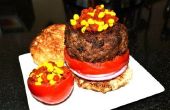 Die molekulare Burger w / Ketchup und Senf Kaviar