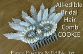 Alle essbaren Braut Haar Kamm Cookie - mit 2 verschiedenen Arten von essbaren Federn