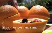 Orange Muffins auf dem Feuer