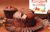 Nutella Chocolate Chip Muffins mit Nutella Trüffel im Zentrum
