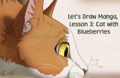 Zeichnen Sie eine Katze mit Blaubeeren (ziehen wir Manga Lektion 3)