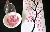 Kirsche Blüte mit Boden und Wasser Flaschenfarbe machen