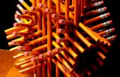 Geometric sculpture from 72 pencils