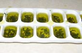 Basilikum und Olivenöl Eiswürfel zum Kochen