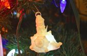 Schneemann auf Seashell Ornament