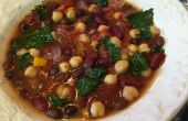 Marokkanische drei Bohnen und Grünkohl-Suppe