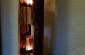 Rustikale Holz Lichtskulptur