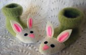 Fuzzy Bunny Hausschuhe aus recycelten Pullovern und fühlte mich Details
