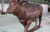 Wie ein Leben Größe Bronze Stier vom Digitalmodell Leinen