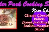 Schokolade gebacken Donut Pudding mit Malibu Margarine Kirschsauce