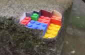 Ein Sandsteinblock aus Lego, Mischung von realen Objekten mit 3D-Drucke gebaut