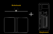 Full-Size-Tastatur in ein Notebook (3 Ringbuch kein Laptop)