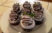 Klassische Erdbeere Schokolade Cupcakes