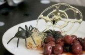 Gruselige gesponnenem Zucker Spiderweb Dessert für Erwachsene