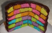 Schachbrett-Regenbogen-Kuchen