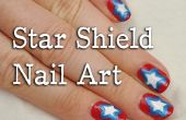 4. Juli Star Shield Nail Art