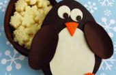 Pinguin Pralinenschachteln gefüllt mit weißer Schokolade Schneeflocken