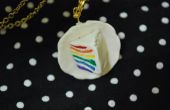Niedliche kleine Polymer Clay Regenbogen Kuchen Halskette