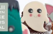 Kawaii Halloween Cupcake Toppers erstellt mit Modellierung Schokolade