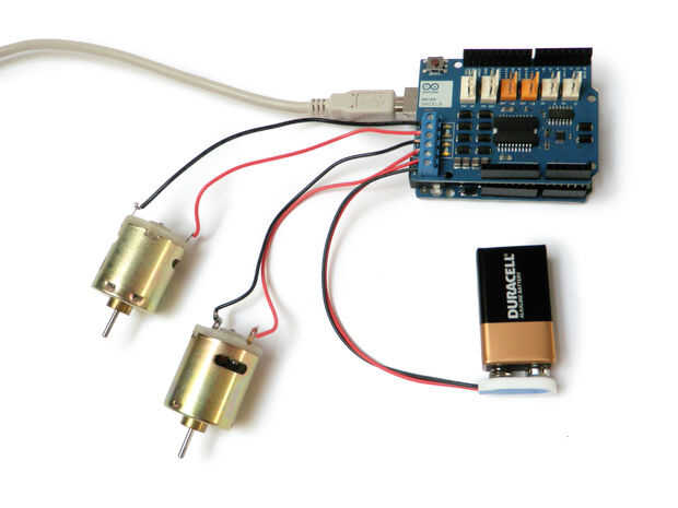 Arduino Motor Shield Tutorial Schritt 5 Zwei Motoren 9010